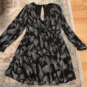 Express Black and White Patterned Dress